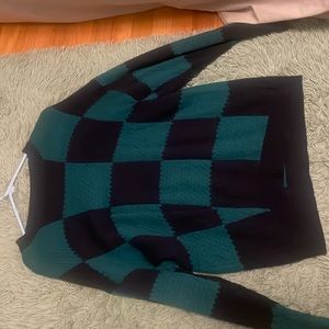 Wild fable blue checker board sweater